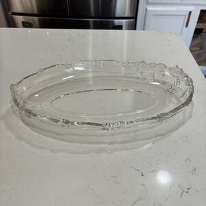 Original Walther Clear Glass Fruit Oval Serving Platter Platter 14.5”
